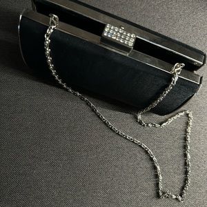 Black rhinestone clutch